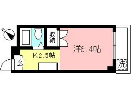 コートニュータウン(1K/2階)の間取り写真