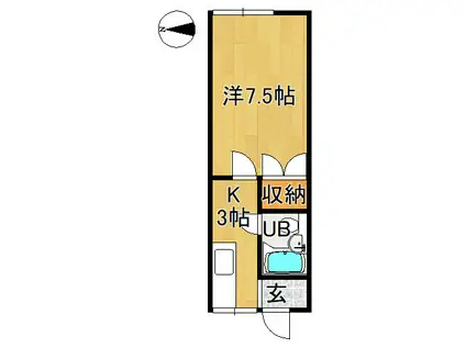 コーポフレンド(1K/2階)の間取り写真