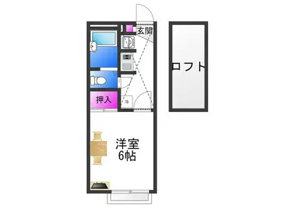 レオパレスエクセラ(1K/2階)の間取り写真