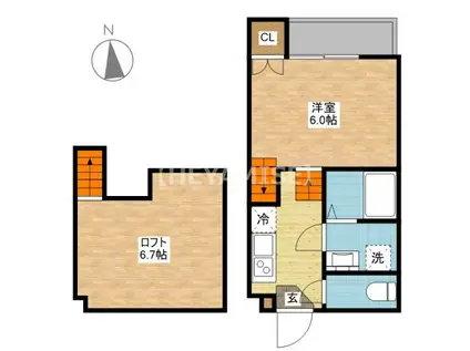 FLEUR DE LISII(1SK/2階)の間取り写真
