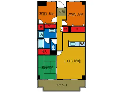 アーバンウェルネス(3LDK/3階)の間取り写真
