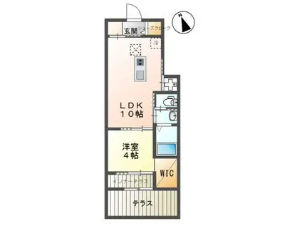 アグリN(1LDK/1階)の間取り写真