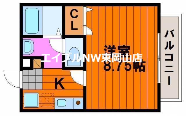 フォーシーズン春(1K/1階)の間取り写真