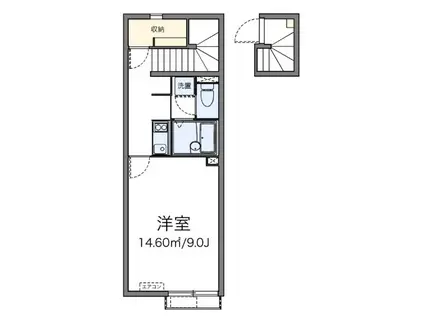 フィエールII(1K/2階)の間取り写真