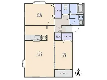 第2MHハウスE(2LDK/1階)の間取り写真