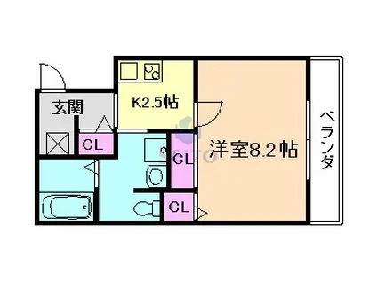 サクセス千里山(1K/1階)の間取り写真