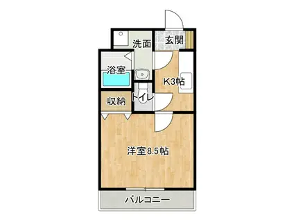 リュミエール(1K/2階)の間取り写真