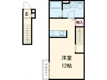 バローニ B(ワンルーム/2階)の間取り写真