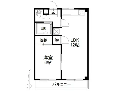アーバンハイツヒロB(1LDK/1階)の間取り写真