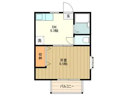 カーサT(1DK/1階)の間取り写真