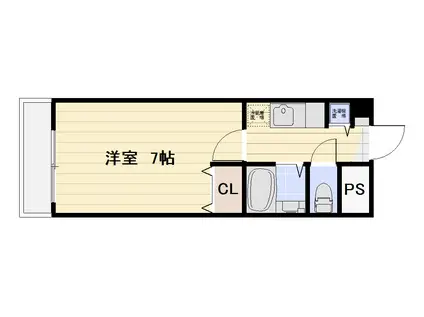 レディスコスモ(1K/2階)の間取り写真