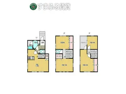 福釜タウンハウス(4LDK/1階)の間取り写真