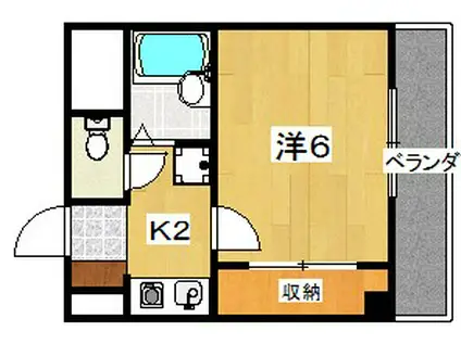 タウンコート中宮(1K/3階)の間取り写真