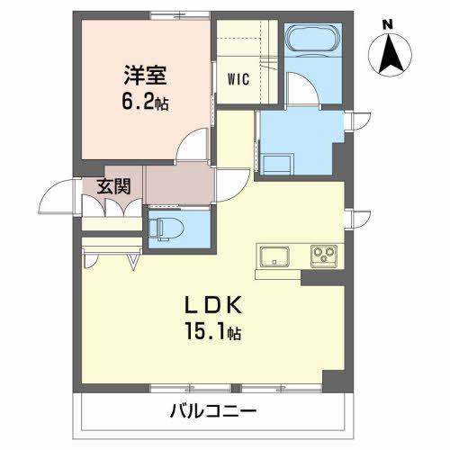 BEREO U(1LDK/2階)の間取り写真
