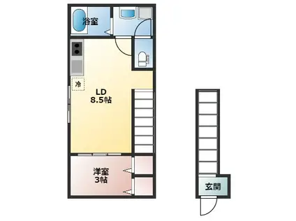 マッティーナ港町(1LDK/2階)の間取り写真