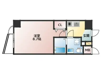 オリエントレジデンス門真(1DK/4階)の間取り写真