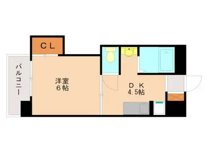 プチメゾーン唐原(1K/2階)の間取り写真