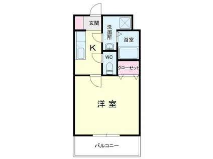 ヴェルデ和合(1K/4階)の間取り写真