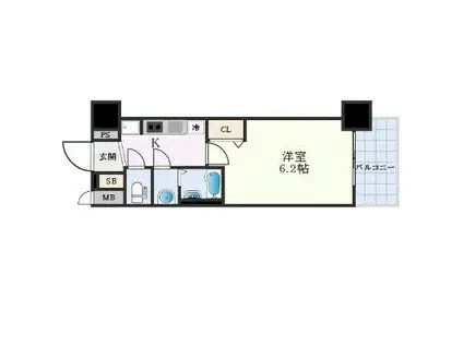 プレサンス難波インフィニティ(1K/7階)の間取り写真