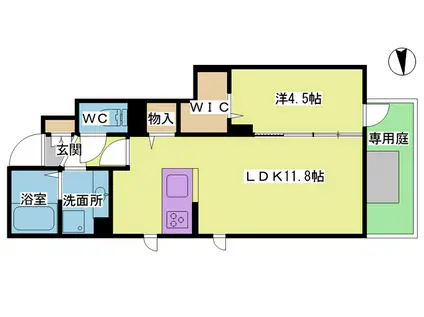 サニーDハウス芝町 イーストE(1LDK/1階)の間取り写真