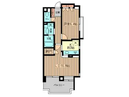 クラージュKAMAKURAYA(1LDK/4階)の間取り写真