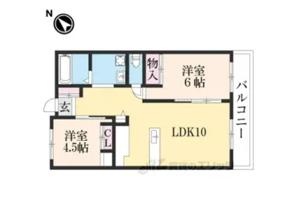 石山古都ハウス(2LDK/1階)の間取り写真