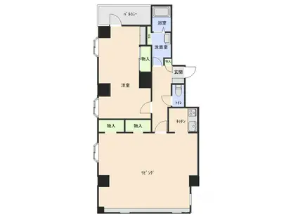 もみじ通ハイツ(1LDK/2階)の間取り写真