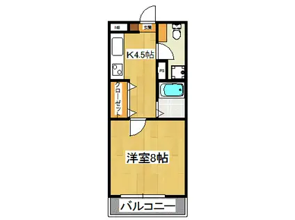 行徳マンション(1K/2階)の間取り写真