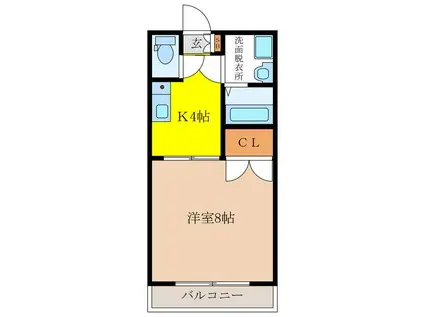 常盤グリーンハイツ(1K/2階)の間取り写真