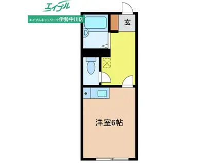 ハイユニK1(ワンルーム/1階)の間取り写真