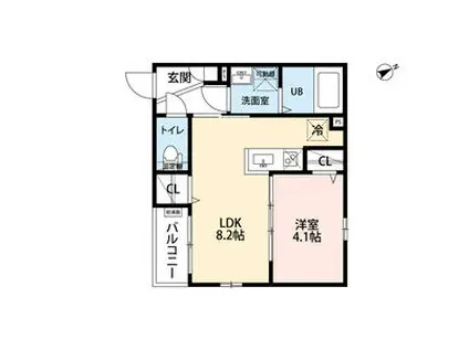 ROBOT HOME 高畑(1LDK/2階)の間取り写真