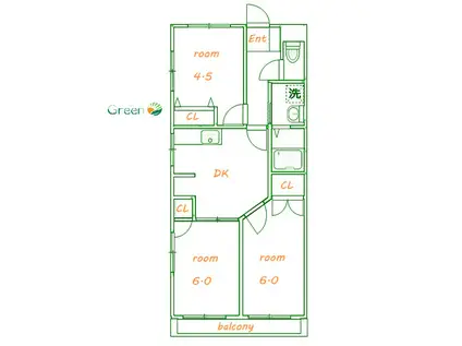 パシフィック平塚(3DK/4階)の間取り写真