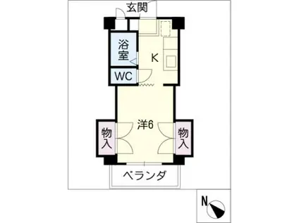 さつき館(1K/3階)の間取り写真