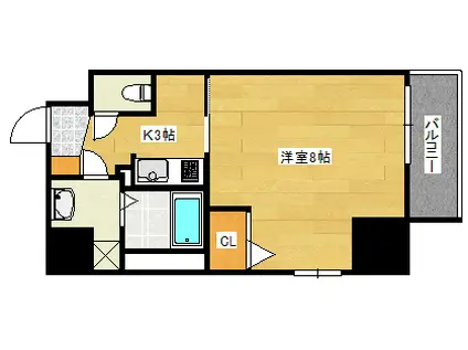 ウェンディ幟町アネクス(1K/10階)の間取り写真