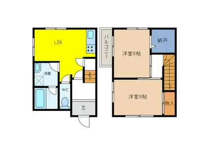 春日ハウス(2SLDK/1階)の間取り写真