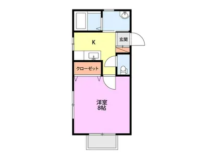 ハートナーハウスF(1K/2階)の間取り写真