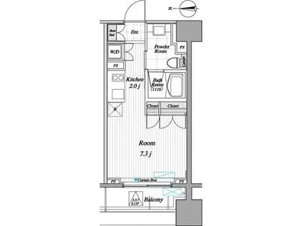 レジディア錦糸町II(ワンルーム/3階)の間取り写真