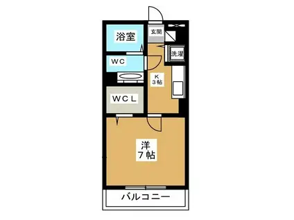 リヴェール石田(1K/3階)の間取り写真