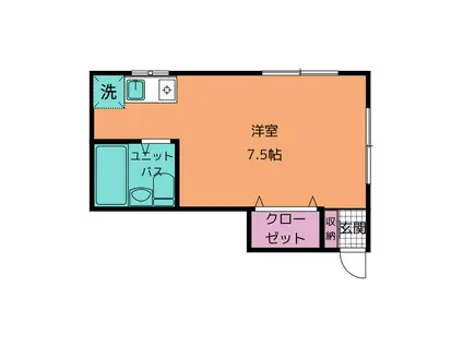 ダイエイコーポ(ワンルーム/1階)の間取り写真