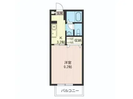 マストライフおもちゃのまちD(1K/1階)の間取り写真