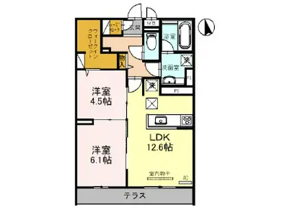 エオニオ桂川(2SLDK/2階)の間取り写真