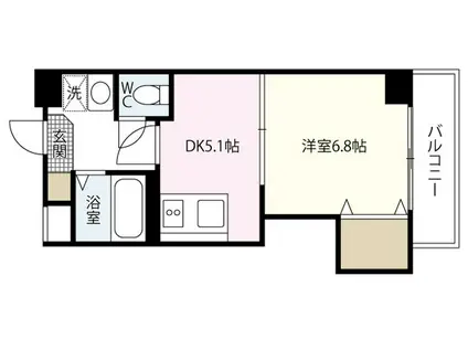 ティアラ堺町(1DK/4階)の間取り写真