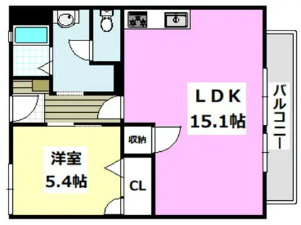 STハイツ(1LDK/2階)の間取り写真