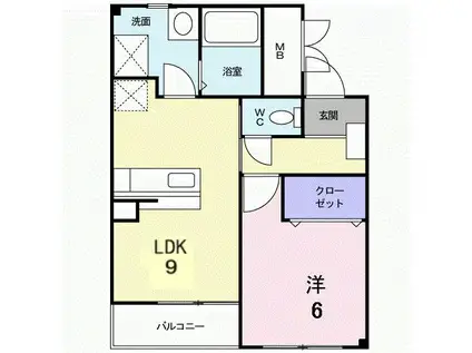 エクセレント(1LDK/3階)の間取り写真