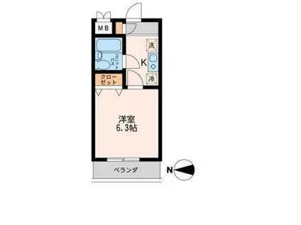品川中延ステーションレジデンス(1K/6階)の間取り写真