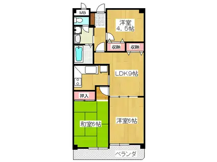 ファミリーコーポ南台(3LDK/3階)の間取り写真