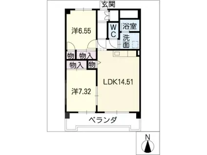YS HOUSE II(2LDK/1階)の間取り写真