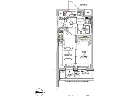 アルコバレーノ東向島(1DK/3階)の間取り写真
