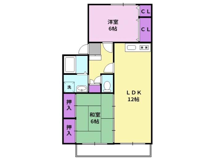 コンフォートヴィラ(2LDK/1階)の間取り写真