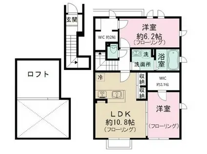 アボンリービレッジ(2LDK/2階)の間取り写真